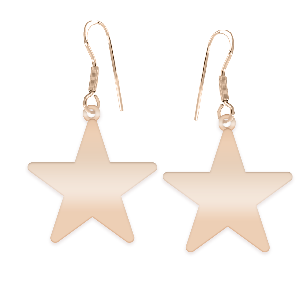 Little Star - Cercei personalizati steluta cu tortita deschisa din argint 925 placat cu aur roz